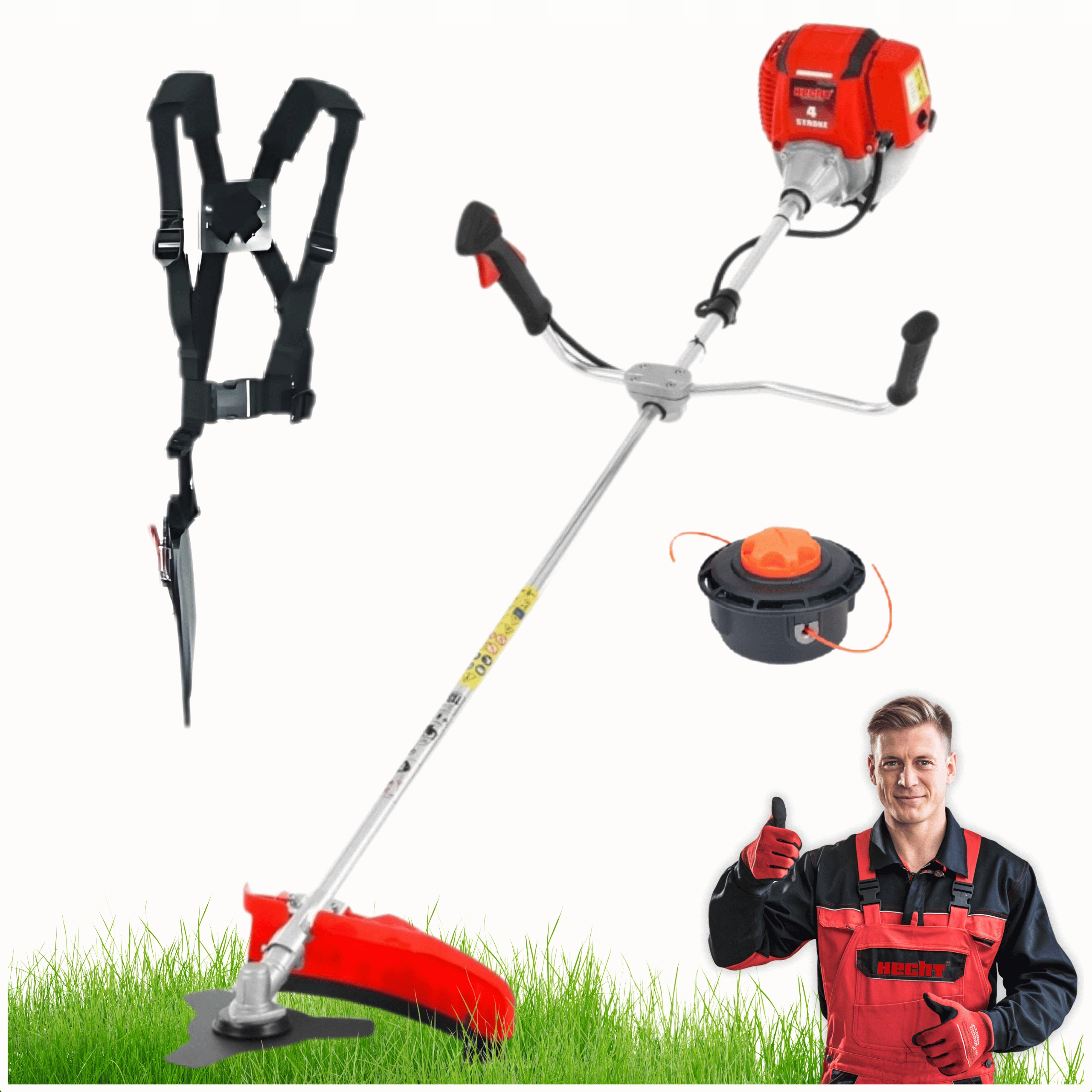 BENZÍNOVÝ KROVINOREZ HECHT 143R 42 CM 1,6 KM NEPÍNACÍ ČEPEĽ + STRUNA